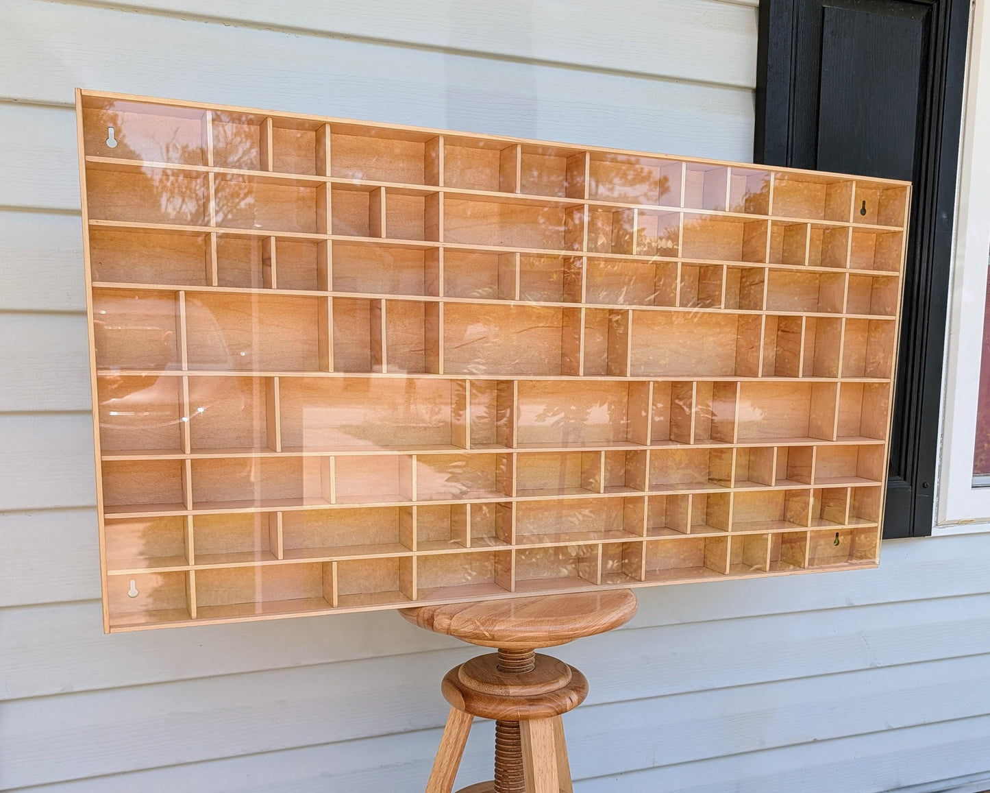 Shadow Box Wooden Display Shelf - Wall Cubby Shelf - Multiple Compartment Sizes - #93 - Trinket Shelf - Curio Cabinet - Oversize