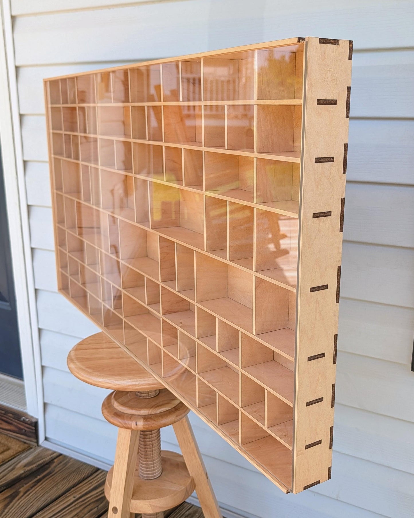 Shadow Box Wooden Display Shelf - Wall Cubby Shelf - Multiple Compartment Sizes - #93 - Trinket Shelf - Curio Cabinet - Oversize