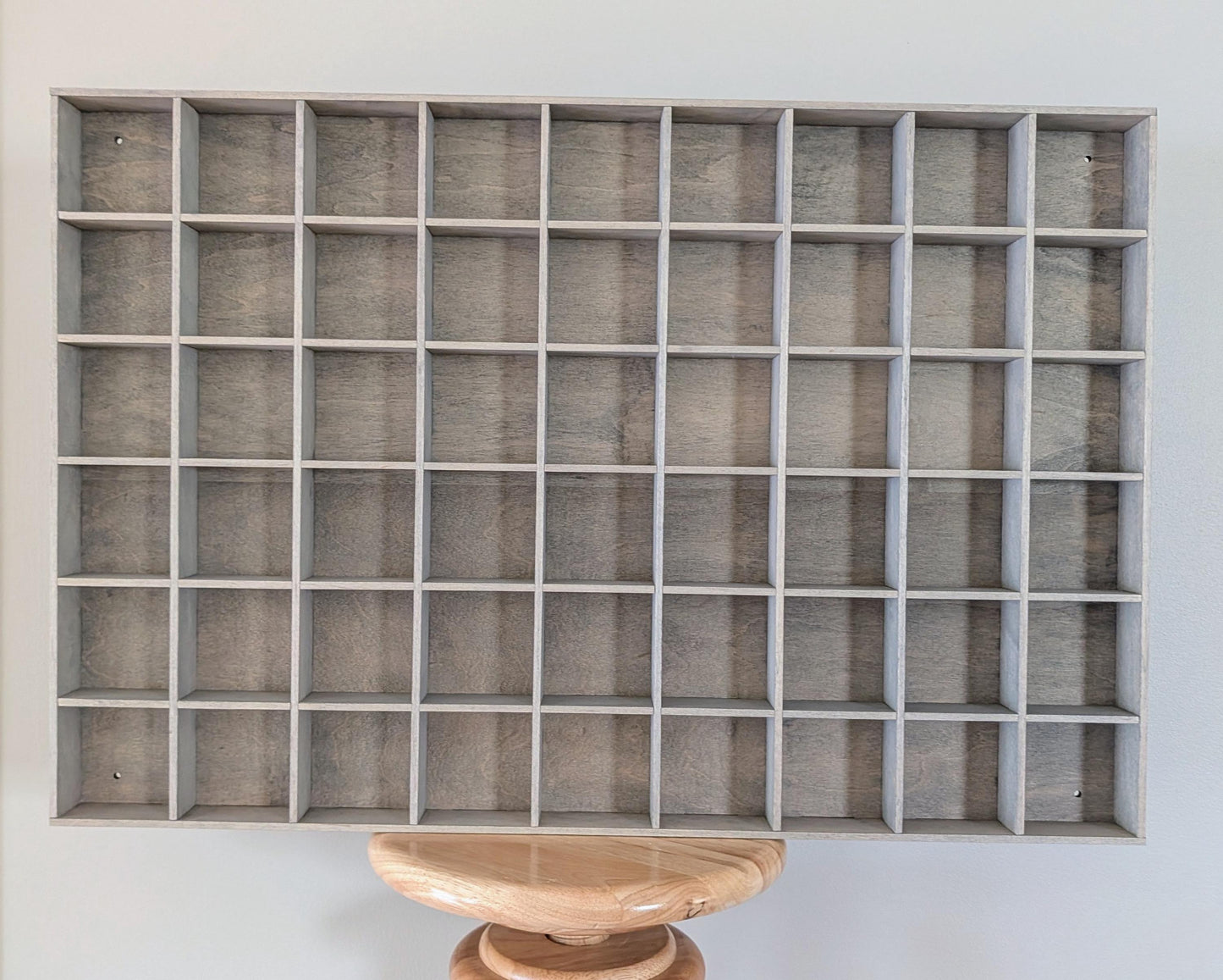 54 Compartment Wooden Display Shelf - 3x3 - Trinket Shelf - Curio Cabinet - Cubic