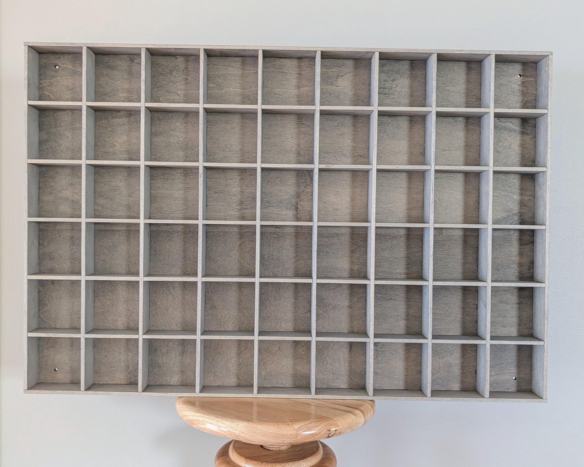 54 Compartment Wooden Display Shelf - 3x3 - Trinket Shelf - Curio Cabinet - Cubic