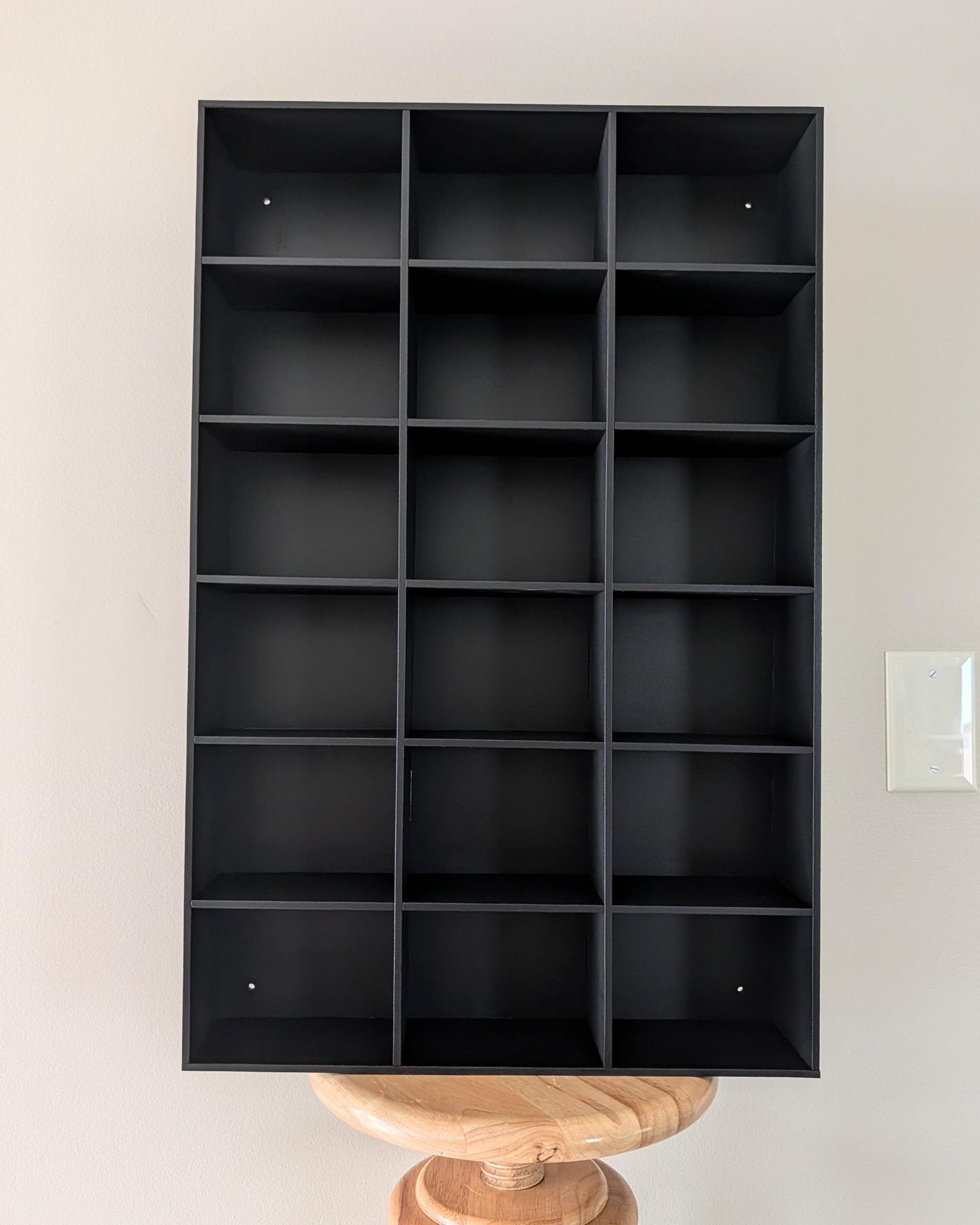18 Compartment Wooden Display Shelf - 5.25x4 - Trinket Shelf - Curio Cabinet - Cubic