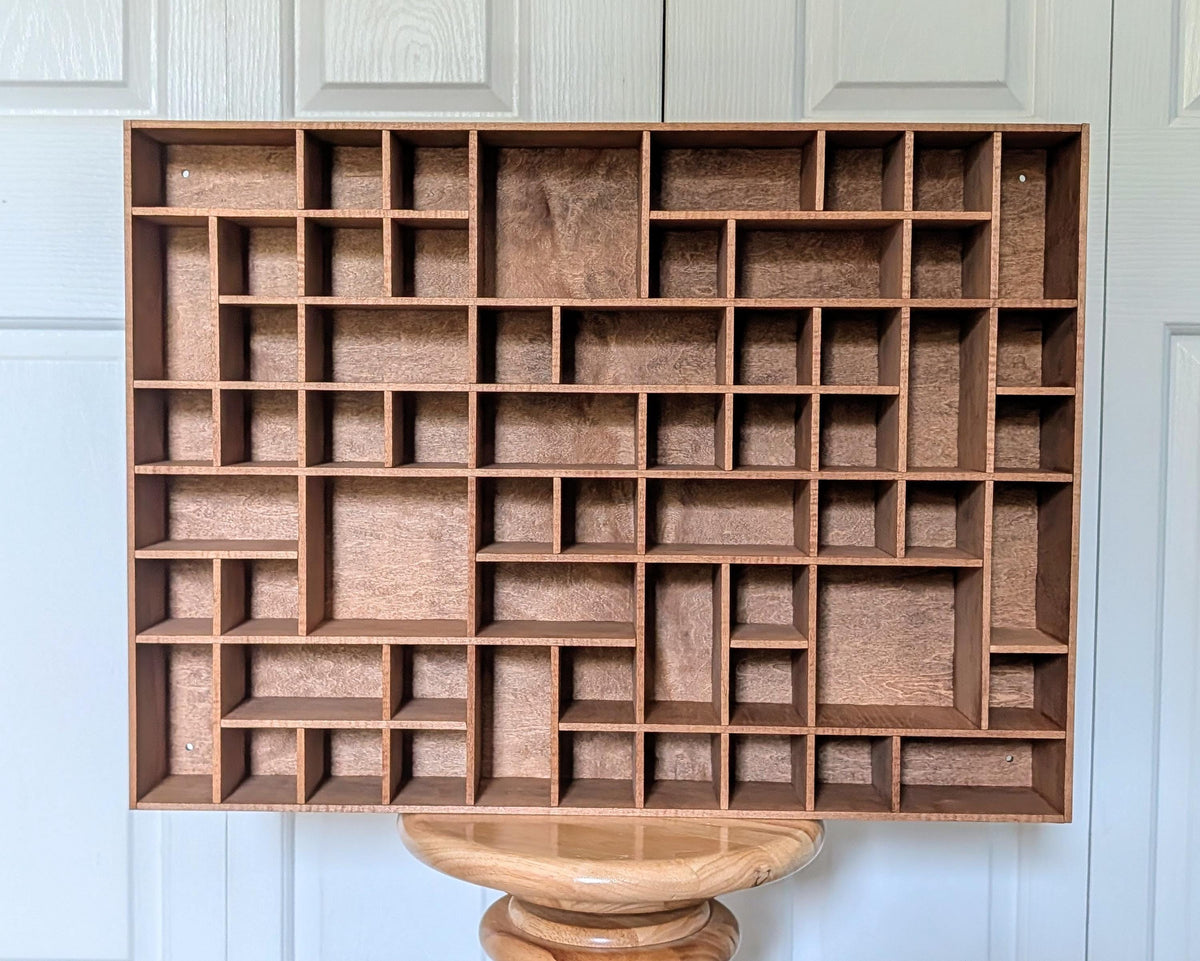 Shadow Box Wooden Display Shelf - Wall Cubby Shelf - Multiple Compartment Sizes - #95 - Trinket Shelf - Curio Cabinet - Medium