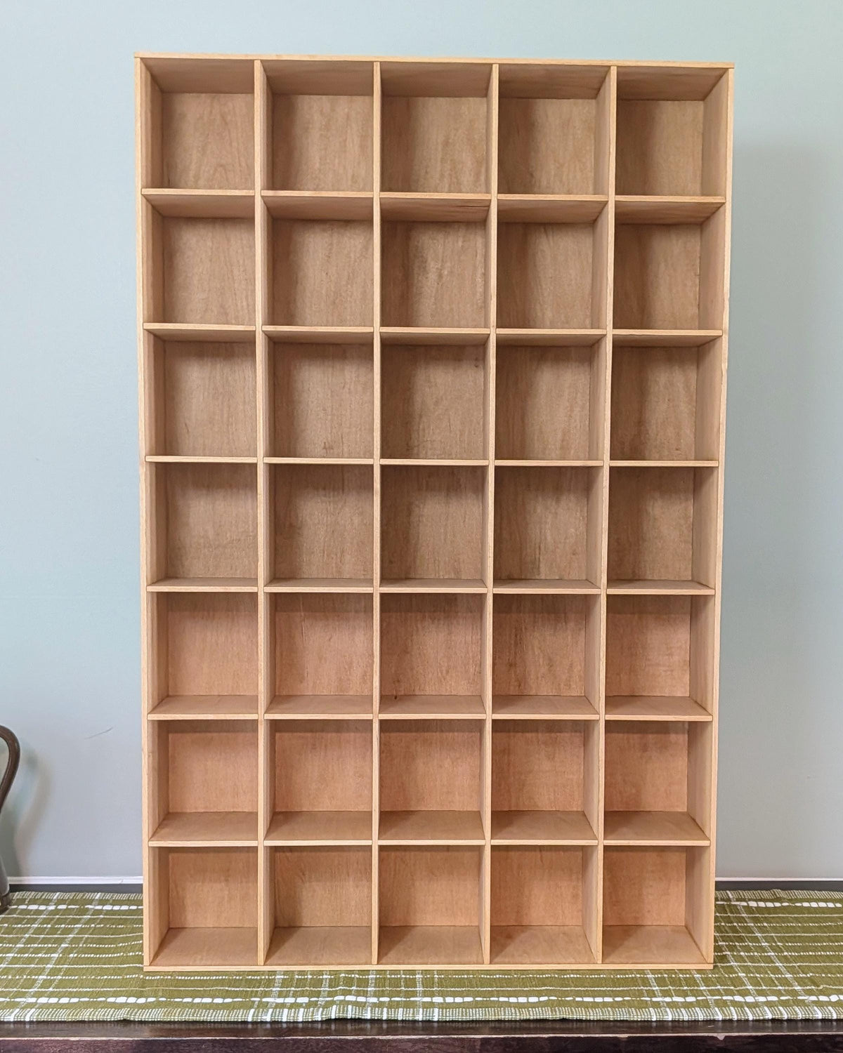 35 Compartment Wooden Display Shelf- 4.5x4 - Trinket Shelf - Curio Cabinet - Cubic Oversize