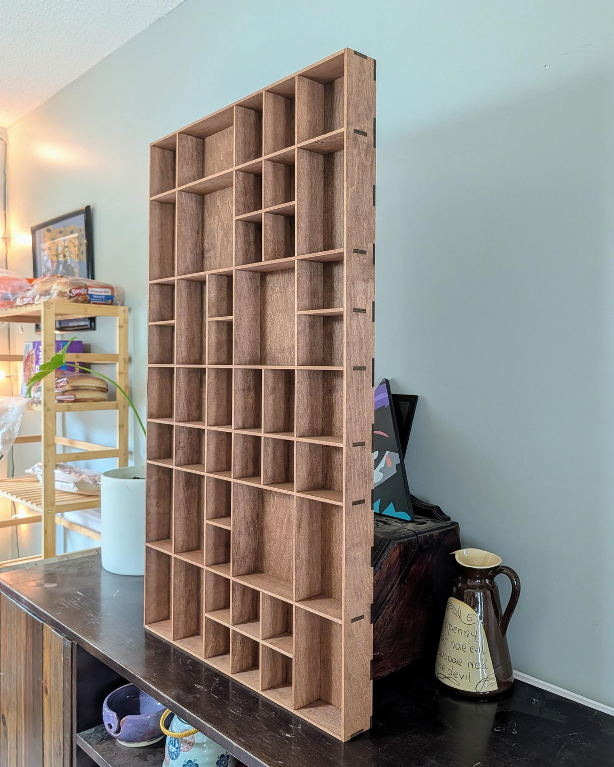Shadow Box Wooden Display Shelf - Wall Cubby Shelf - Multiple Compartment Sizes - #96 - Trinket Shelf - Curio Cabinet - Oversize