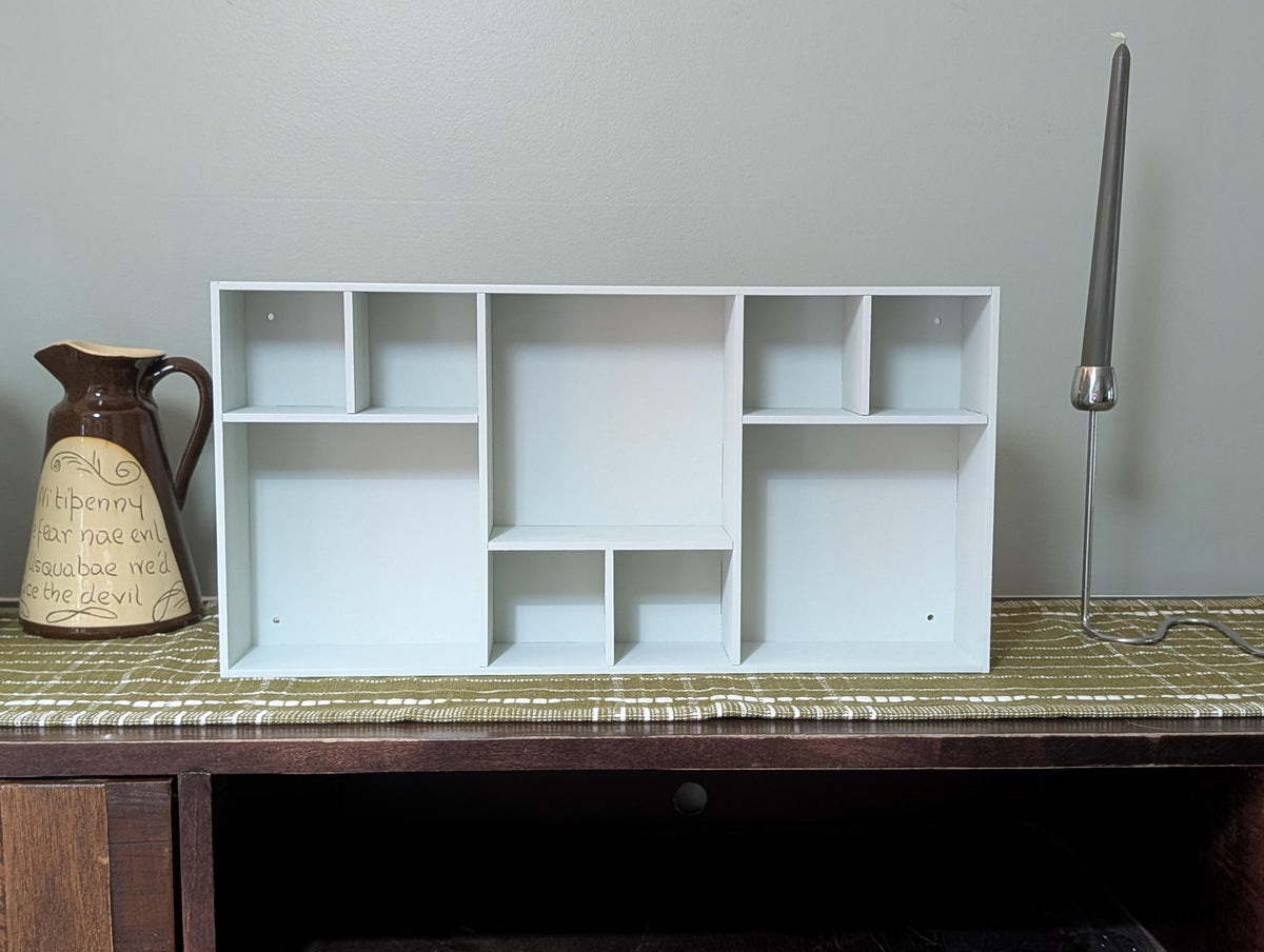 Shadow Box Wooden Display Shelf - Wall Cubby Shelf - Multiple Compartment Sizes - #98 - Trinket Shelf - Curio Cabinet - Medium