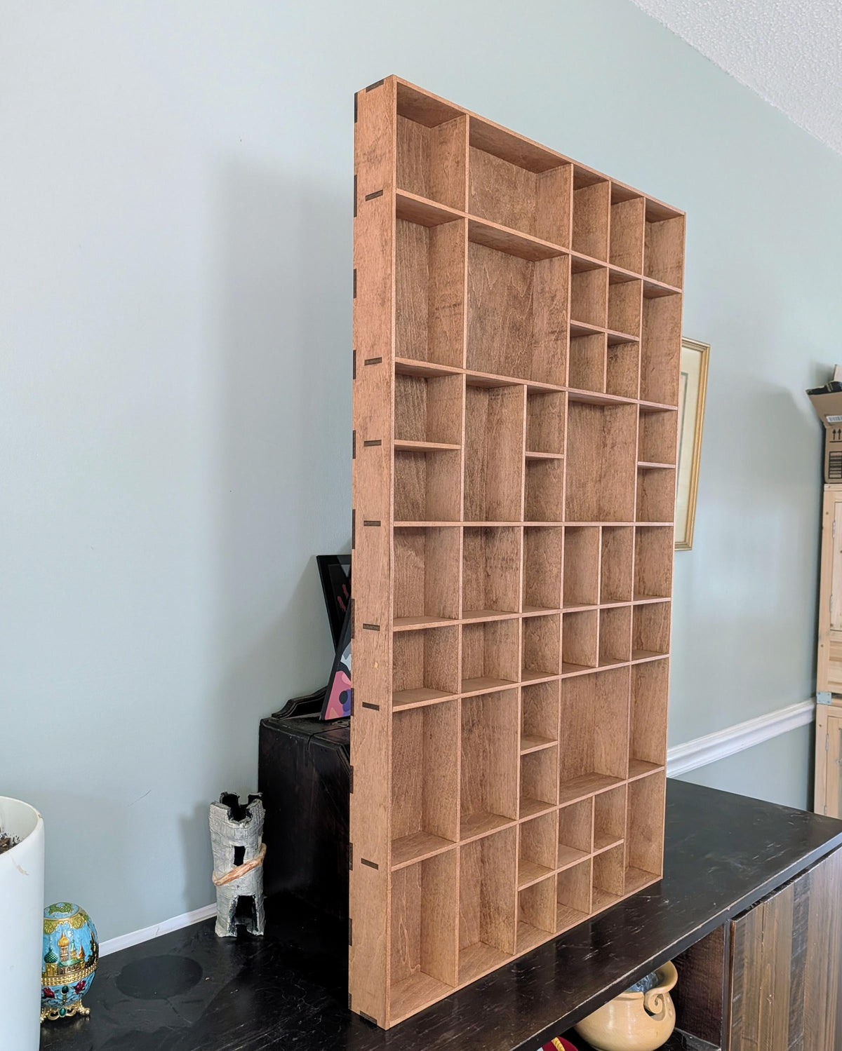 Shadow Box Wooden Display Shelf - Wall Cubby Shelf - Multiple Compartment Sizes - #96 - Trinket Shelf - Curio Cabinet - Oversize