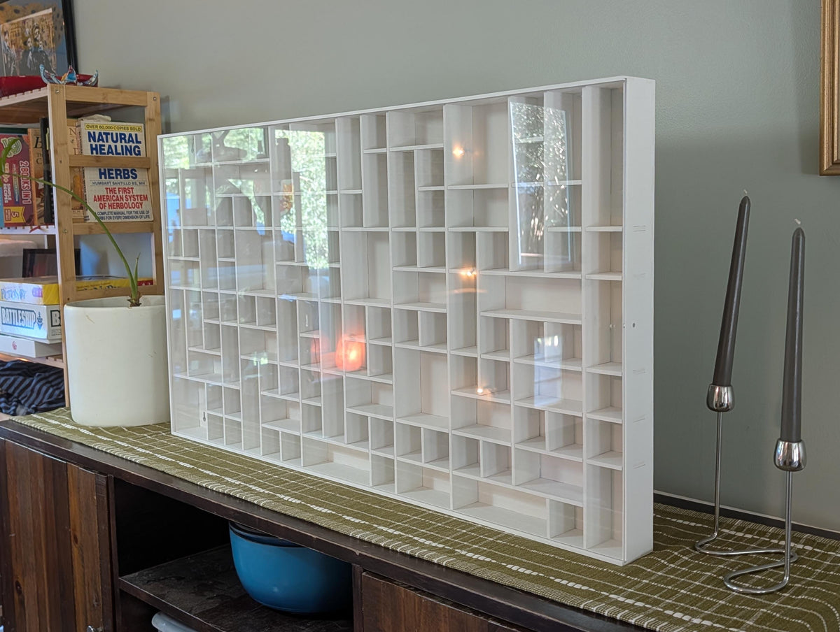 Shadow Box Wooden Display Shelf - Wall Cubby Shelf - Multiple Compartment Sizes - #70 - Trinket Shelf - Curio Cabinet - Oversize