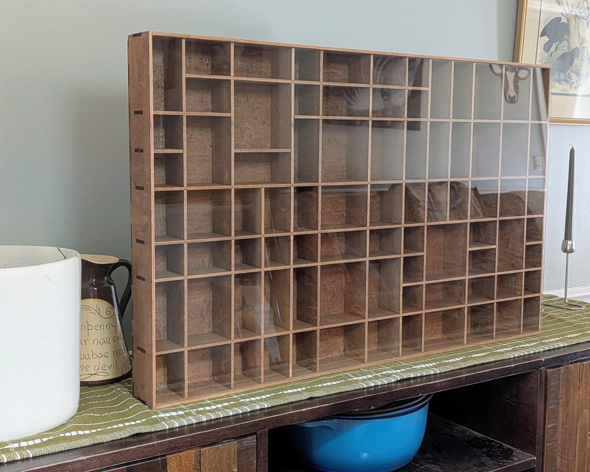 Shadow Box Wooden Display Shelf - Wall Cubby Shelf - Multiple Compartment Sizes - #99 - Trinket Shelf - Curio Cabinet - Oversize