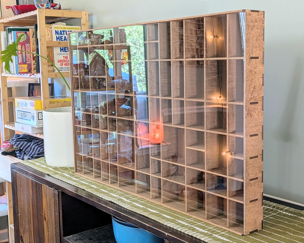 Shadow Box Wooden Display Shelf - Wall Cubby Shelf - Multiple Compartment Sizes - #99 - Trinket Shelf - Curio Cabinet - Oversize