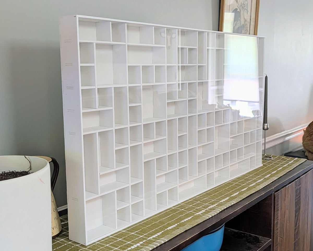 Shadow Box Wooden Display Shelf - Wall Cubby Shelf - Multiple Compartment Sizes - #70 - Trinket Shelf - Curio Cabinet - Oversize