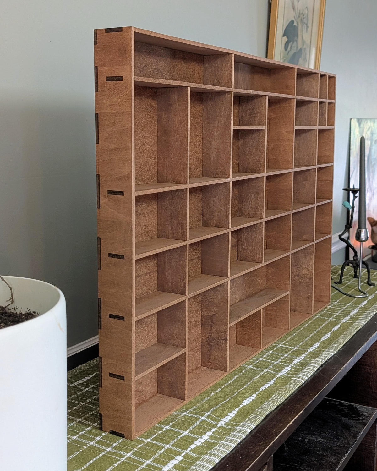 Shadow Box Wooden Display Shelf - Wall Cubby Shelf - Multiple Compartment Sizes - #100 - Trinket Shelf - Curio Cabinet - Oversize