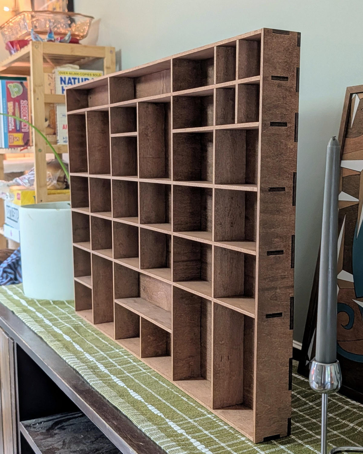 Shadow Box Wooden Display Shelf - Wall Cubby Shelf - Multiple Compartment Sizes - #100 - Trinket Shelf - Curio Cabinet - Oversize
