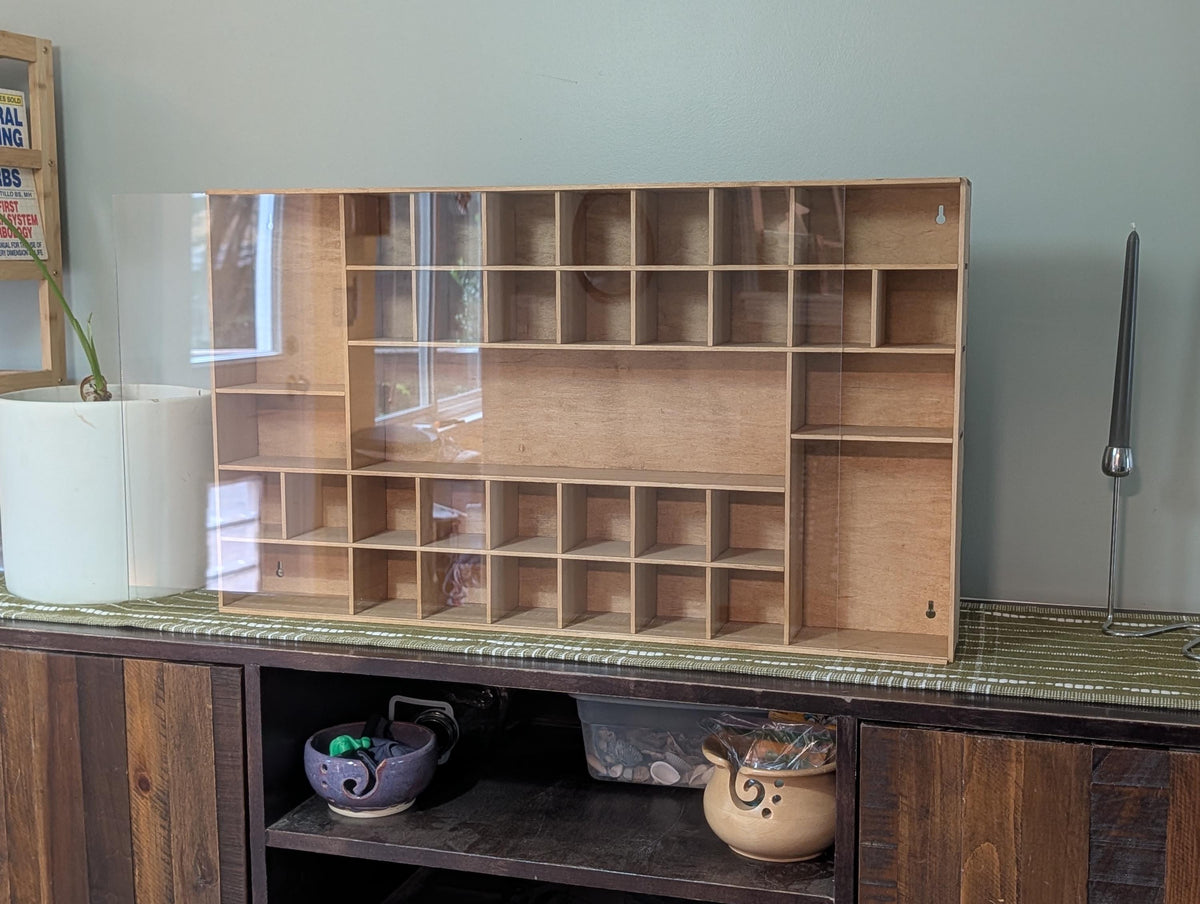 Shadow Box Wooden Display Shelf - Wall Cubby Shelf - Multiple Compartment Sizes - #101 - Trinket Shelf - Curio Cabinet - Oversize