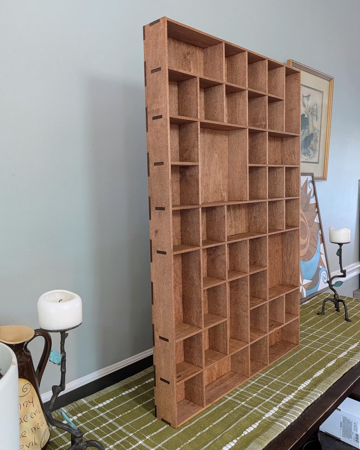 Shadow Box Wooden Display Shelf - Wall Cubby Shelf - Multiple Compartment Sizes - #102 - Trinket Shelf - Curio Cabinet - Oversize