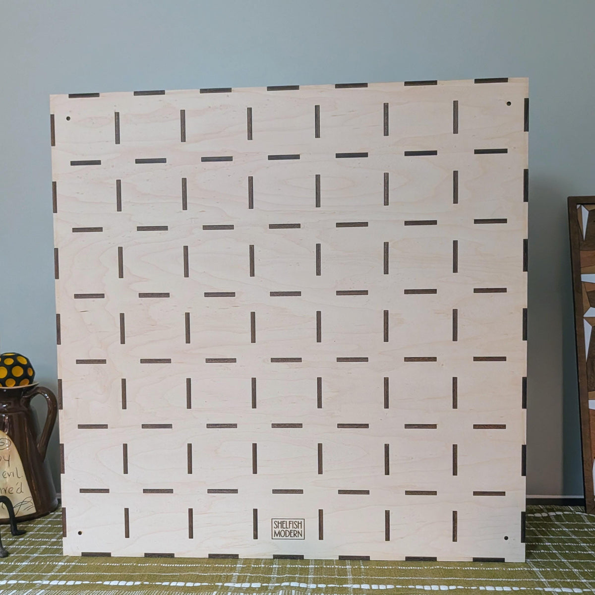 49 Compartment Wooden Display Shelf - 3x3 - Trinket Shelf - Curio Cabinet - Cubic