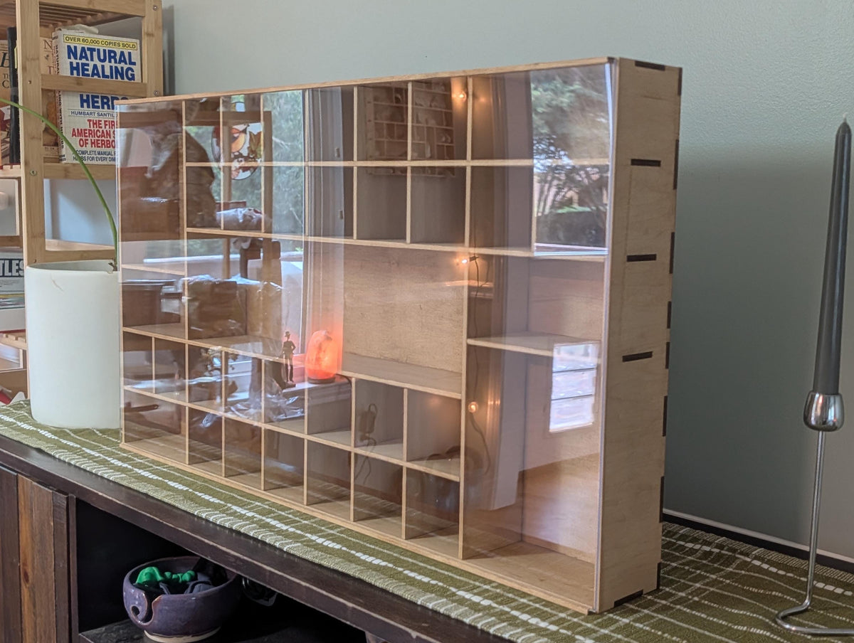 Shadow Box Wooden Display Shelf - Wall Cubby Shelf - Multiple Compartment Sizes - #101 - Trinket Shelf - Curio Cabinet - Oversize