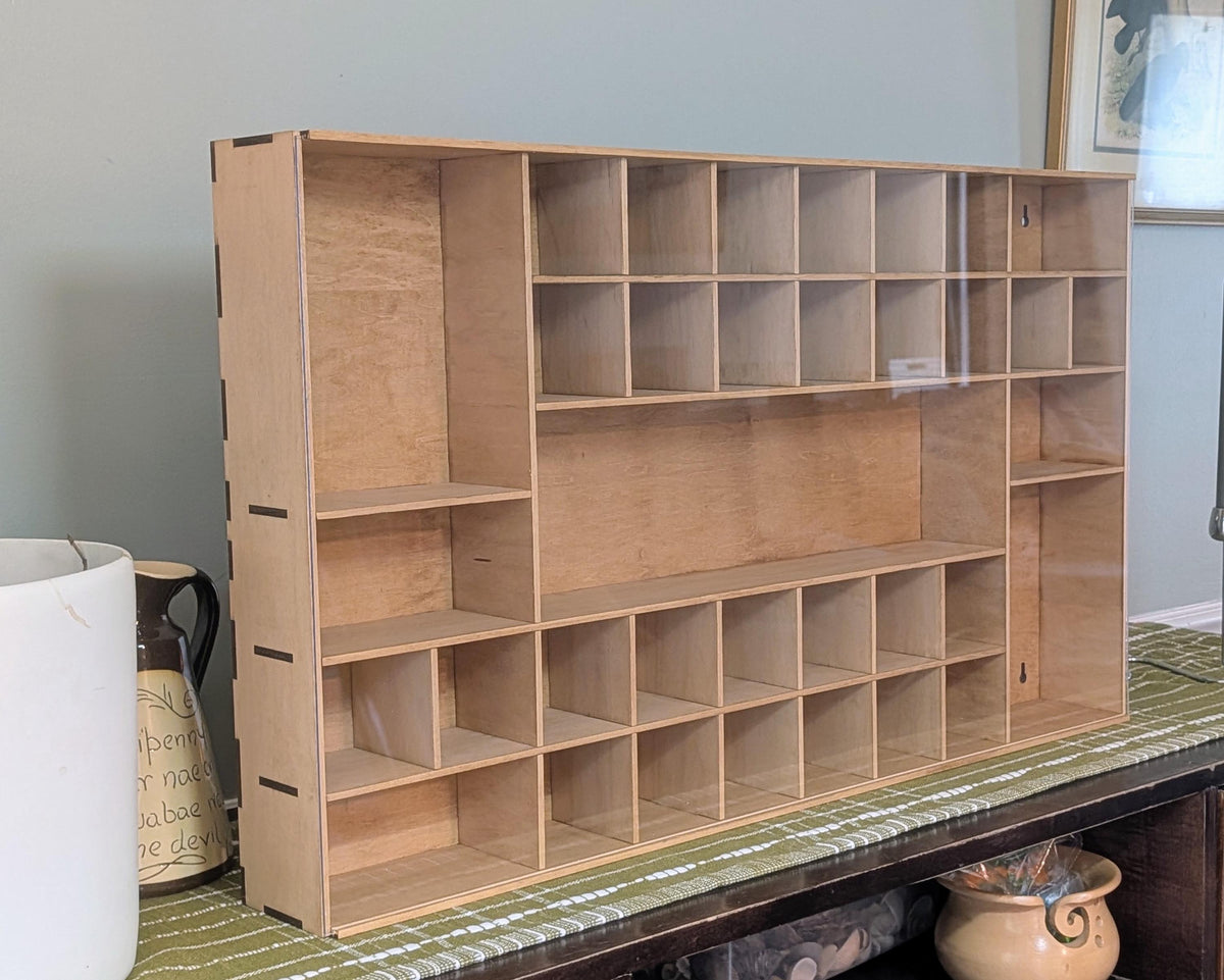 Shadow Box Wooden Display Shelf - Wall Cubby Shelf - Multiple Compartment Sizes - #101 - Trinket Shelf - Curio Cabinet - Oversize