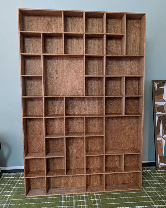 Shadow Box Wooden Display Shelf - Wall Cubby Shelf - Multiple Compartment Sizes - #102 - Trinket Shelf - Curio Cabinet - Oversize