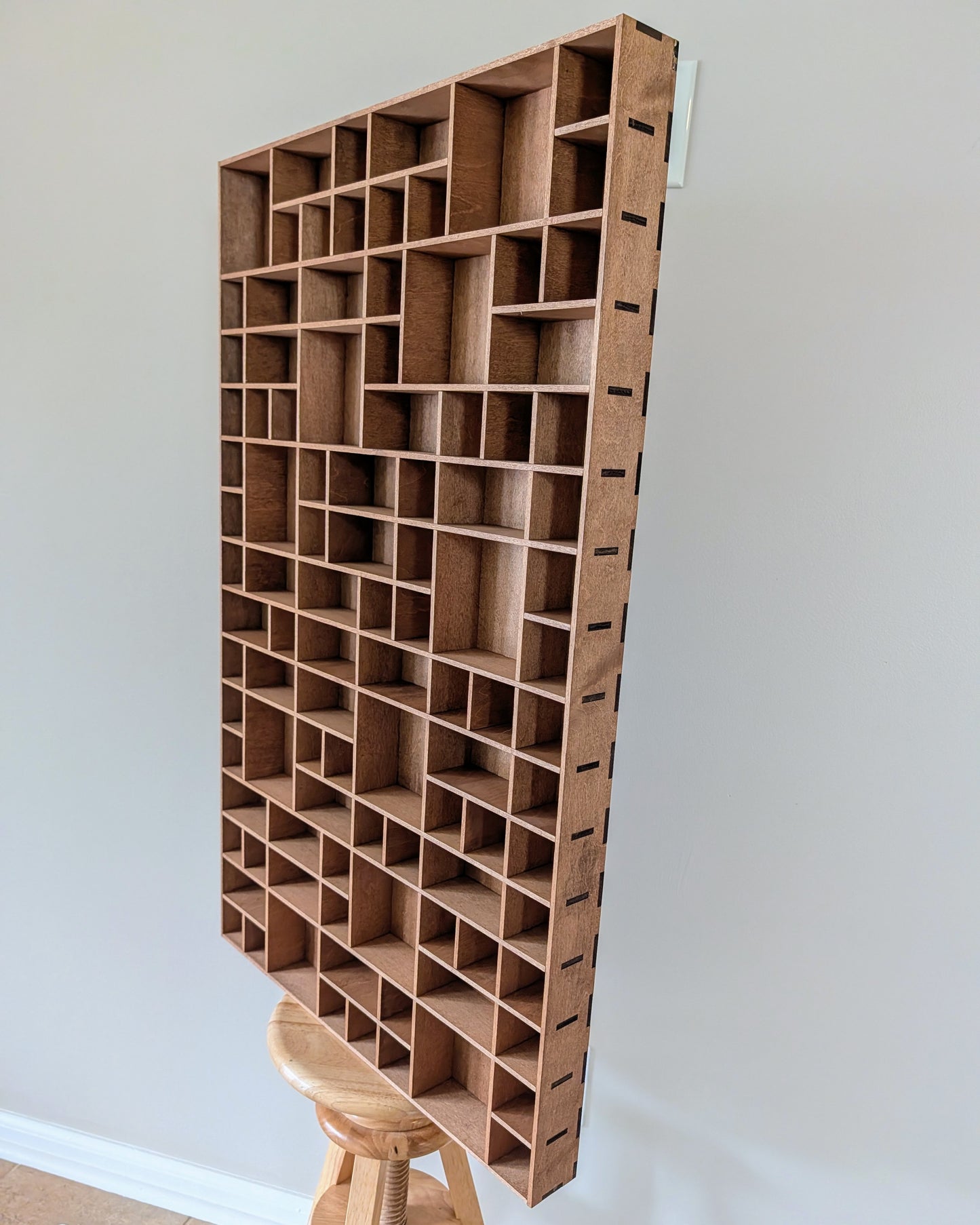 Shadow Box Wooden Display Shelf - Wall Cubby Shelf - Multiple Compartment Sizes - #66 - Trinket Shelf - Curio Cabinet - Oversize