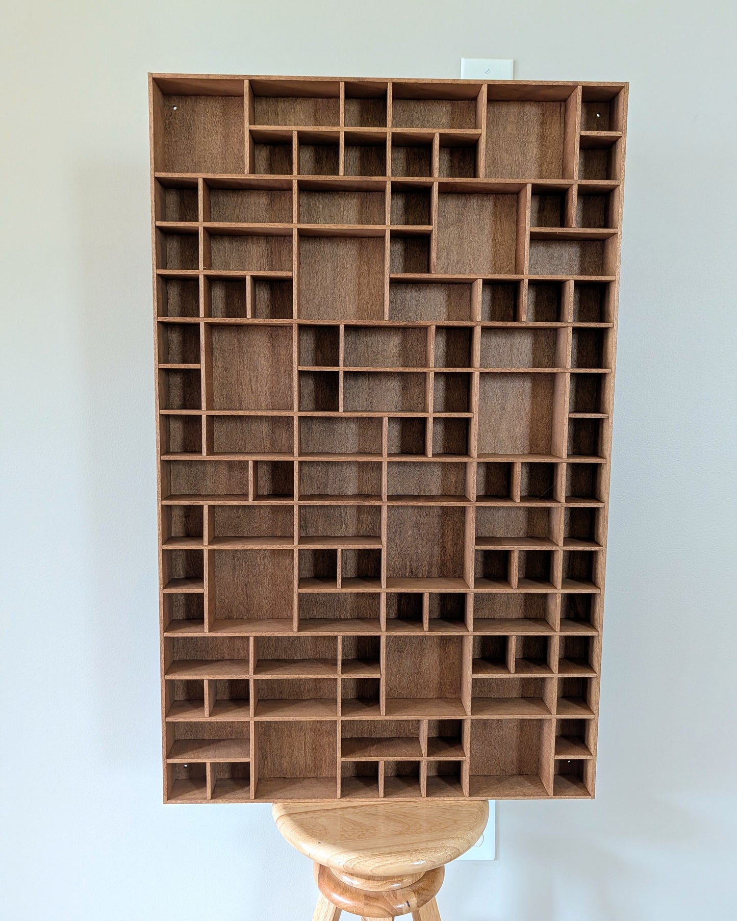 Shadow Box Wooden Display Shelf - Wall Cubby Shelf - Multiple Compartment Sizes - #66 - Trinket Shelf - Curio Cabinet - Oversize