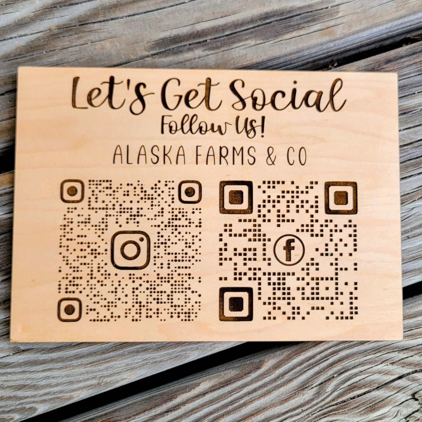 Custom Lets Get Social Social Media Multi QR Code Stand - QR Code Checkout Sign - Scan Here QR Code Sign - qr code sign