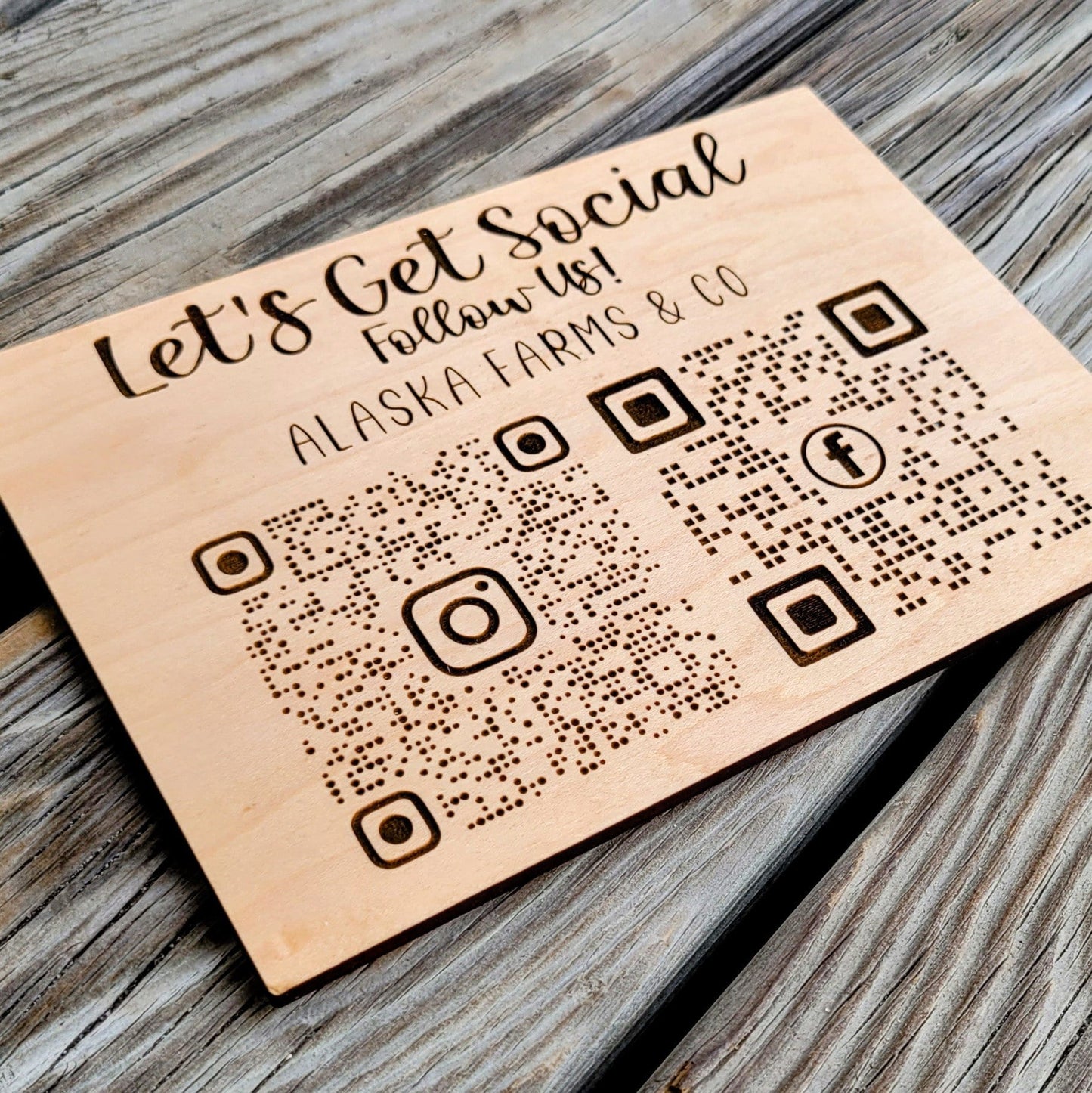 Custom Lets Get Social Social Media Multi QR Code Stand - QR Code Checkout Sign - Scan Here QR Code Sign - qr code sign