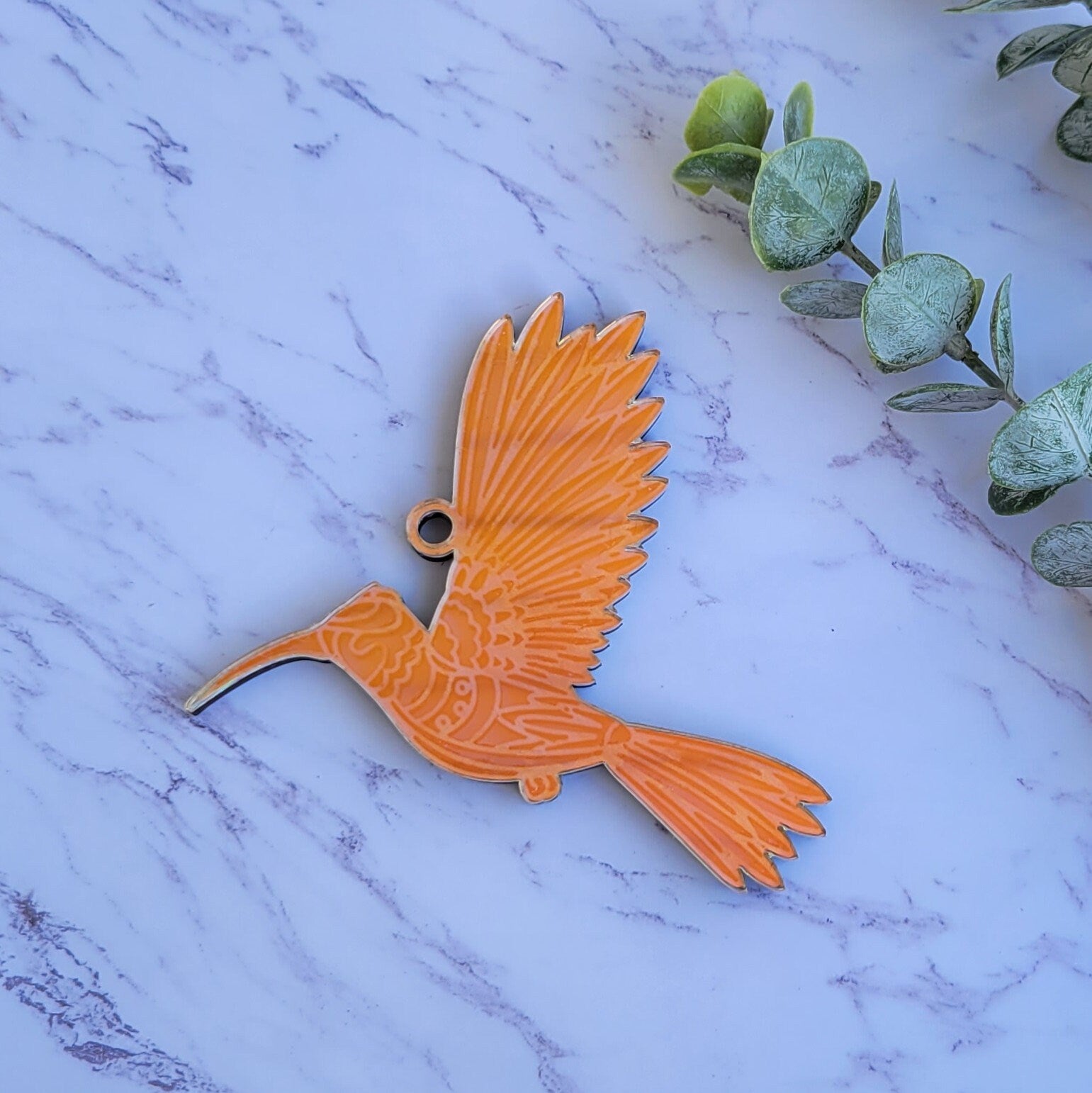 Iridescent Hummingbird Mandala Suncatcher - Crystal Acrylic Suncatcher - Witchy Cottagecore Plant Decor - Window Light Sun Catcher