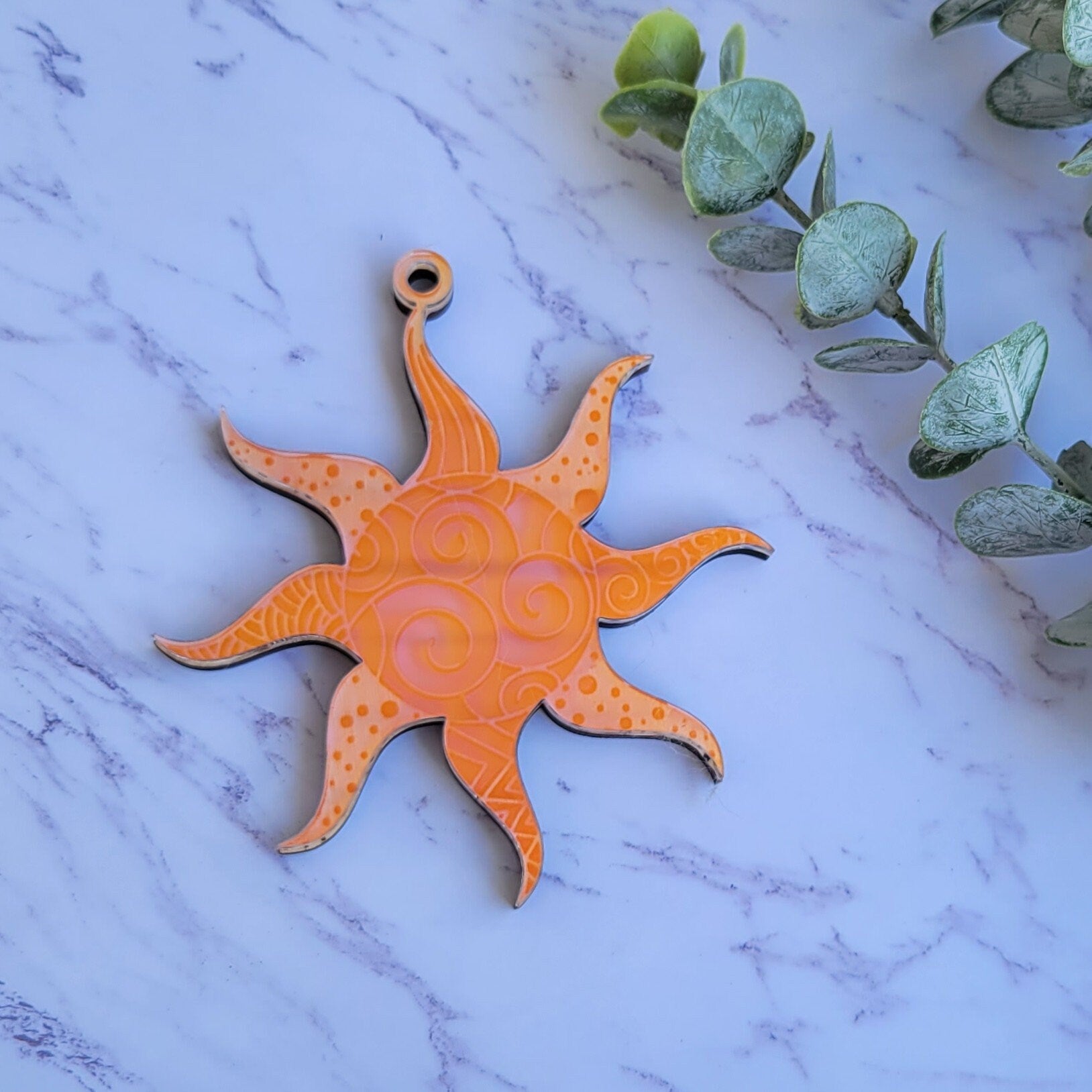 Iridescent Sun Mandala Suncatcher - Crystal Acrylic Suncatcher - Witchy Cottagecore Plant Decor - Window Light Sun Catcher