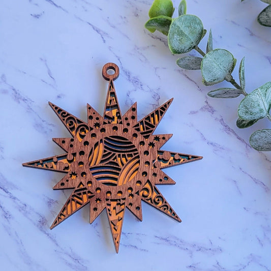 Iridescent Sun Mandala Suncatcher - Crystal Acrylic Suncatcher - Witchy Cottagecore Plant Decor - Window Light Sun Catcher