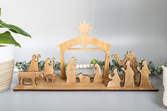 Minimalist Nativity Scene - Minimalist Christmas Decor - Manger - Nativity - Wooden Nativity